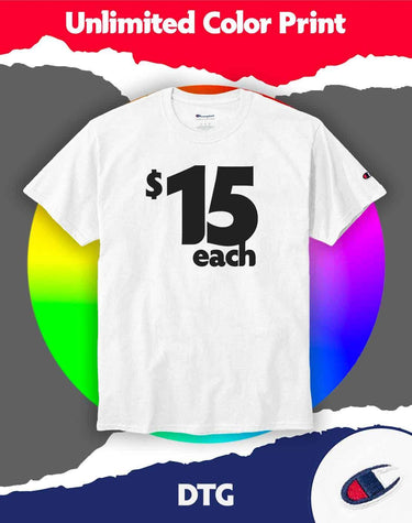 50 White Champion™ Tees - Full Color Print - Constantly Create Shop